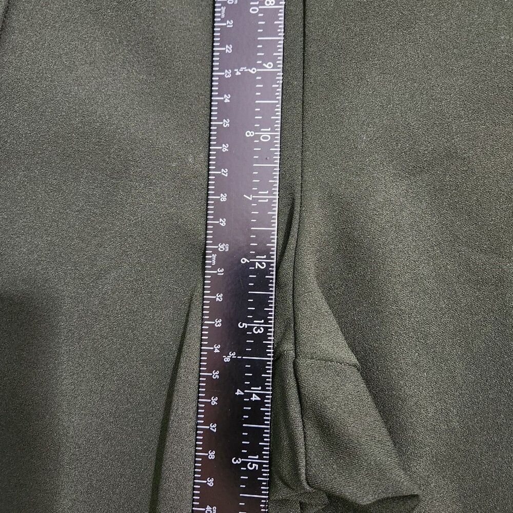 LOFT Women XL Green Pintucked High Rise Straight Leg Elastic Waist Pull On Pants - Picture 9 of 10